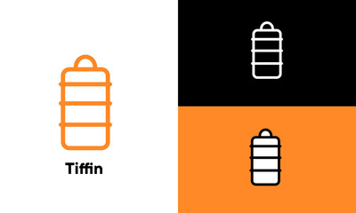 Tiffin vector outline style Editable strokes. Pixel perfect.