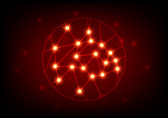 Net_Wireframe_Circle_Red_Light_Neon_Background