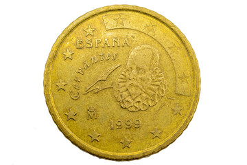 Moneda de 50 Centavos Euro 1999 España Cervantes