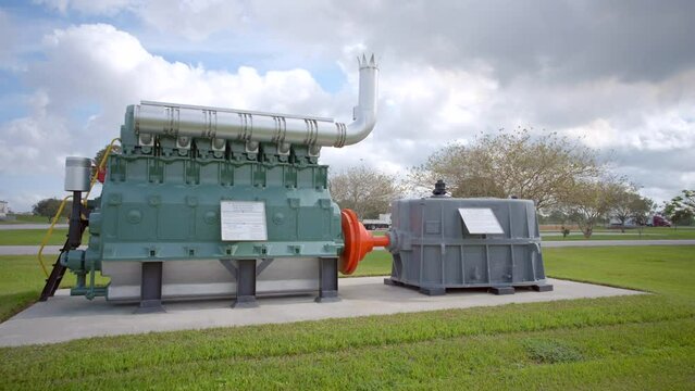 Old dam and lock equipment on display around Lake Okeechobee Florida