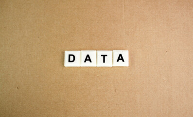 alphabetical letter score with data. the concept of data or storage