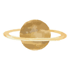 惑星の水彩風イラスト