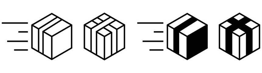 box icon set simple. delivery style sign symbol for app and web, vector illustration