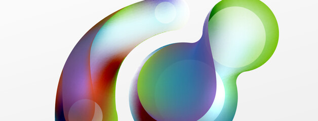 Fluid abstract background. Liquid color gradients composition. Round shapes and circle flowing design for wallpaper, banner, background or landing