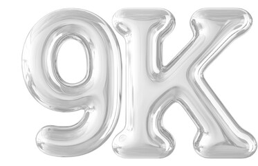 9K follower Silver Balloon 