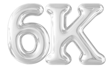  6K follower Silver Balloon 