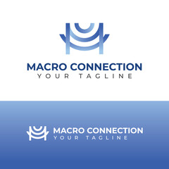 Macro Connection Logo Vector Illustration