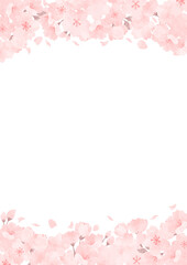 ほんわか可愛い手描きの桜のフレーム