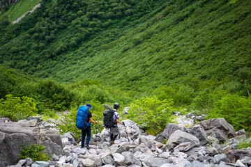 Fototapeta na wymiar hiking in the mountains