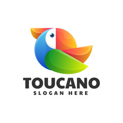 Vector Logo Illustration Toucan Gradient Colorful Style.