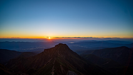 sunset over the mountains