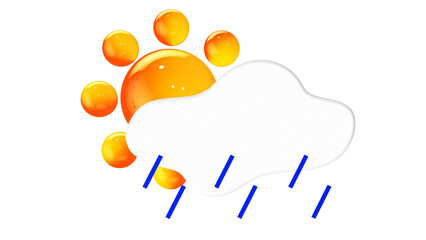 PNG 3D image on a transparent background of a bulb of a street thermometer with temperature symbols