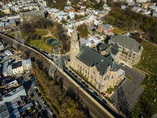 Fototapeta premium Aerial Drone of Manayunk 