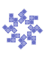 Fototapeta premium Geometric Snowflake Pinwheel Med and Dark Purple