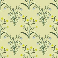 Flower vector ilustration seamless patern.Great for textile,fabric,wrapping paper,and any print.Vintages style.