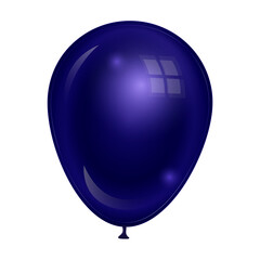 Realistic blue balloon illustration on isolated background