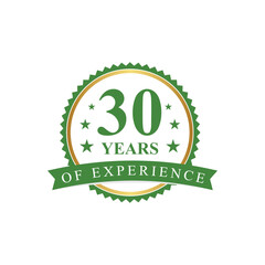 green 30 years of experience illustration