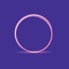 Neon ring circle frame glowing light effect background