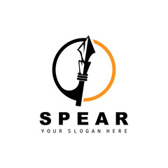 Spear Logo, Hunting Gear Design, Arrow War Weapon, Product Brand Vector