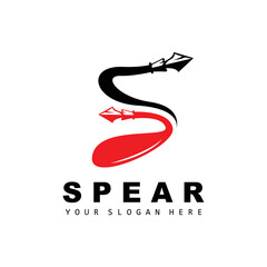 Spear Logo, Hunting Gear Design, Arrow War Weapon, Product Brand Vector
