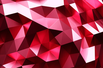 3D rendering. Red pattern of triangles of different shapes. Minimalistic pattern of simple shapes, similar to the tops of mountains. Bright creative symmetric texture