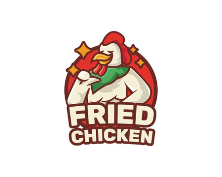 Vector Fried Chicken Logo. Thumb up chicken