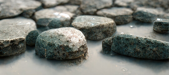 background of rocks on the water