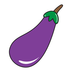 purple eggplant on a white background