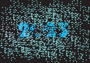 happy new year template with thousand of cubes gather and unite 2023