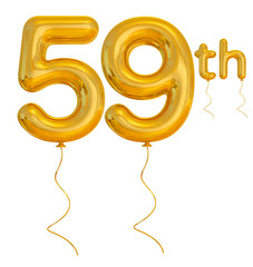 59th year anniversary gold balloon