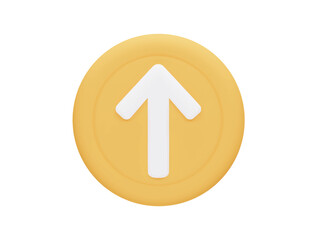 Up arrow with 3d vector icon cartoon minimal style