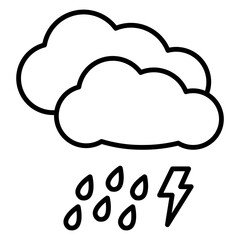 Illustration of Rainy Weather design Icon