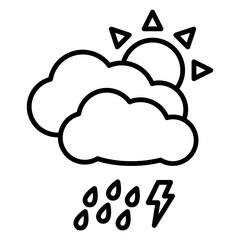 Illustration of Rainy Weather design Icon