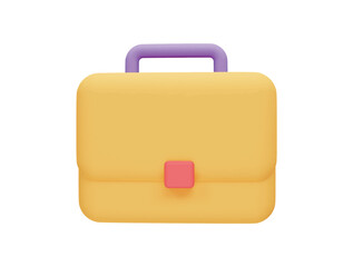 businessman briefcase with 3d vector icon cartoon minimal style
