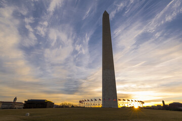 Washington Monument Sun Rays in Washington DC