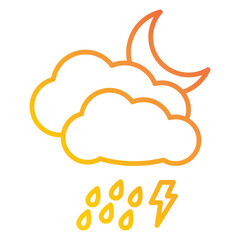 Illustration of Rainy Weather design Icon