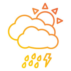 Illustration of Rainy Weather design Icon