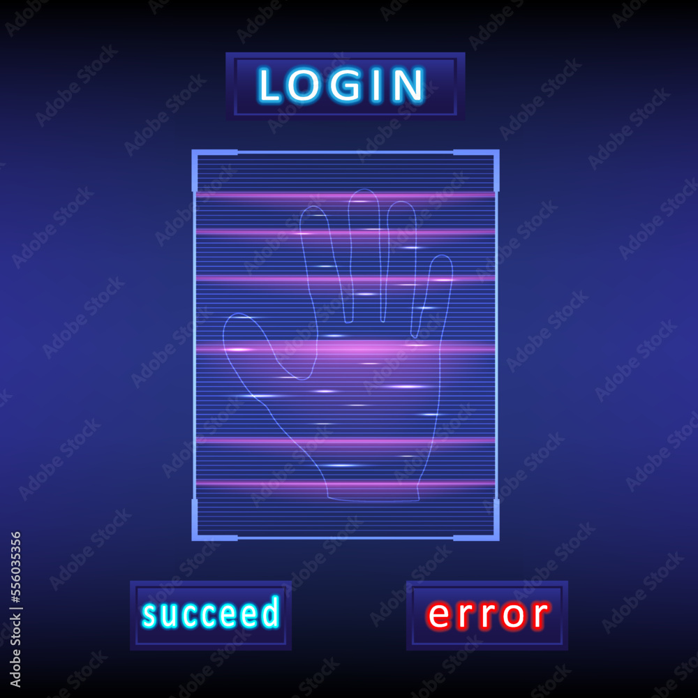 Poster abstract background technology security by hand-scanning access the vertical line system with bright