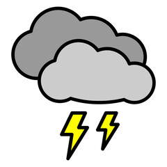 Illustration of Thunderstorm Weather design Icon