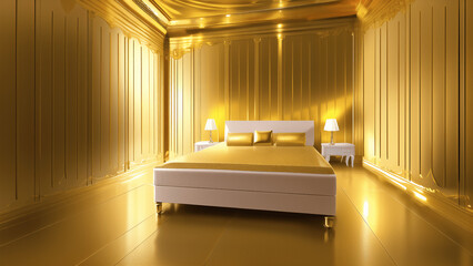 アニメ調の黄金の世界系背景イラスト(AI generated image)