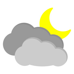 Illustration of Cloudy Night design Icon