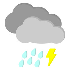 Illustration of Rainy Weather design Icon