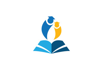 Best student with book logo vector. Education logo template design concept, student progress and success in learning.