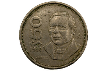50 pesos de Benito Juárez, 1984 Monedas Mexicanas