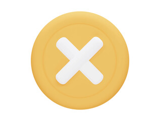 Obraz premium cross mark with 3d vector icon cartoon minimal style