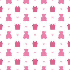 Happy Valentine's Day Seamless Pattern Design with Decoration in Template Hand Drawn Cartoon Flat Illustration