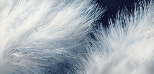 a close up of white down feathers on a black background. Feathers are light, fluffy, and soft, with a smooth and silky texture,  soft ,  delicate, with a light, airy quality. Generative AI