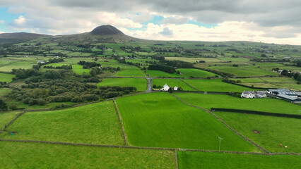 Fototapeta na wymiar Aerial photo of St Patricks Slemish Mountain Co Antrim Northern Ireland
