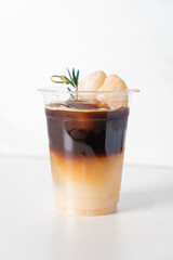 espresso with lychee in glass