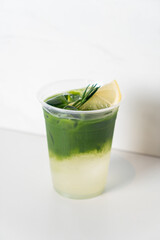 matcha green tea with lemon and tonic